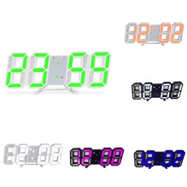 Digital Wall Clock, Minimalist LED Digital Desk Clock Digital Alarm 3D Wall Clock for Home Livingroom Office(Blue)