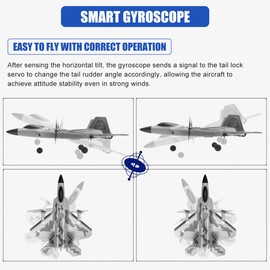 Leopmase RC Plane 4 Channel Remote Control Airplane - F-22 RC Airplane for Beginners Adult with Xpilot Stabilization System & Aerobatic, Two Batteries - Remote Control Plane Gift for Kids