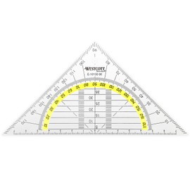 Westcott Westcott Geodreieck 14 cm | Transparentes Geodreieck aus Kunststoff mit gelber Skala | Technische Skala & Winkelmesser für Schule, Uni oder Büro | E-10130 00