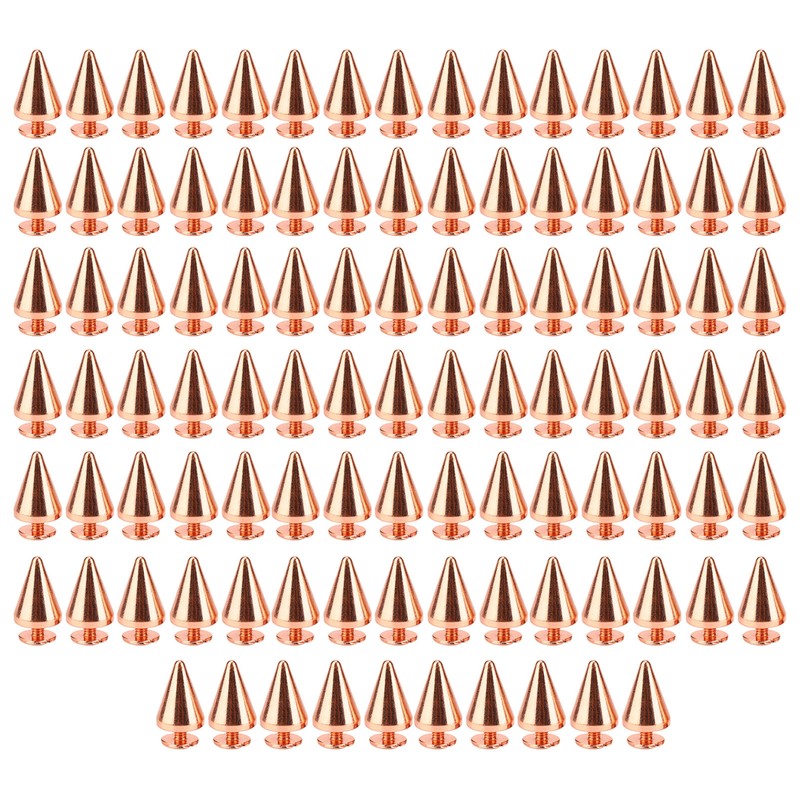 100 Sets Punk Cone Spikes Studs Electroplating Rose Gold Punk