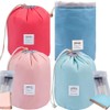 INVODA Cosmetic Bag 4 Pieces Barrel Shaped Travel Makeup Bags
