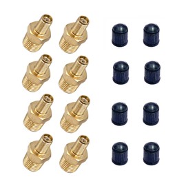 8 Pcs Schrader Valve Adapters, 1/4" NPT Male Tank Valve Brass Inflation Schrader Valve with Standard Valve Core for Industrial and Automotive Use