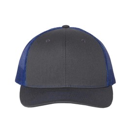RICHARDSON Snapback Trucker Cap, Adjustable, Charcoal/Royal