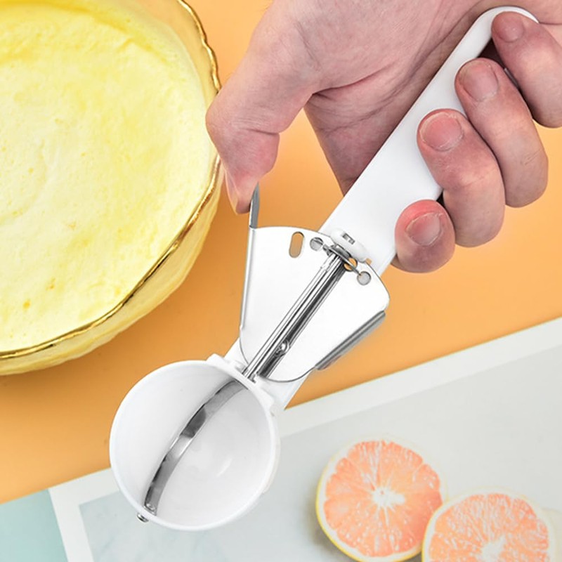 2 Packs Ice Cream Scoops Easy Trigger Non-Slip Grip Rust