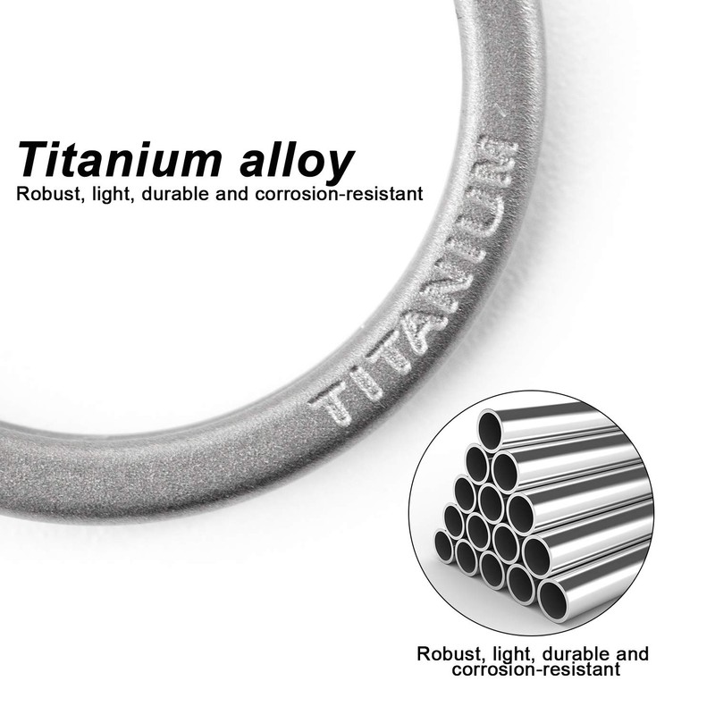 FEGVE Titanium Key Chain Rings Split Rings 4 Pack –