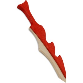 BestSaller 1127 Wooden Sword 'Red Dragon Scale', 67 cm Birch Partially Painted with Ergonomic Handle Made from One Piece (Long Sword)