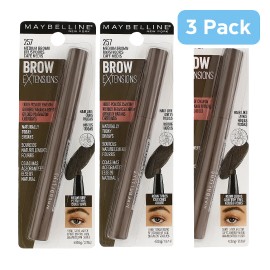 Maybelline Brow Extensions Fiber Pomade Crayon 257 Medium Brown 3 Pack New