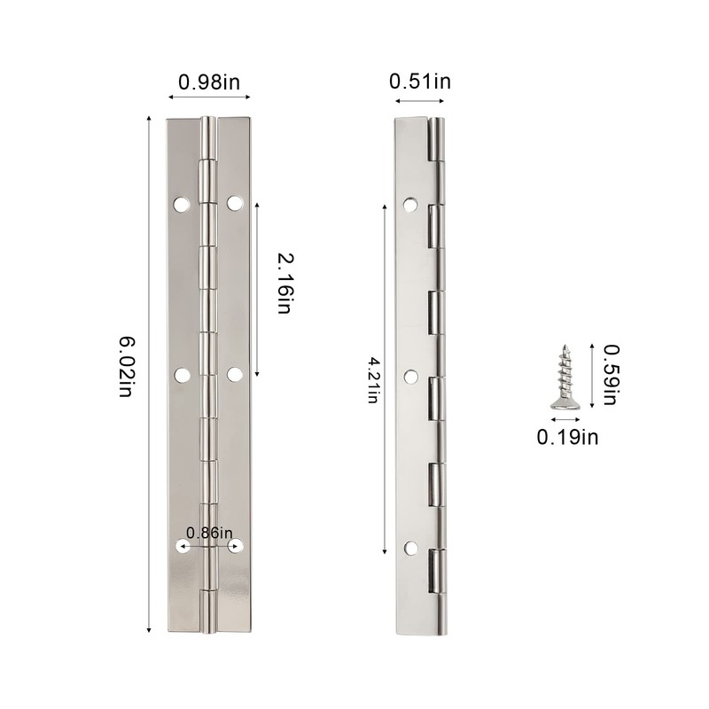 KINBOM 4pcs 6 Inch Piano Hinge for Cabinet, Continuous Hinge
