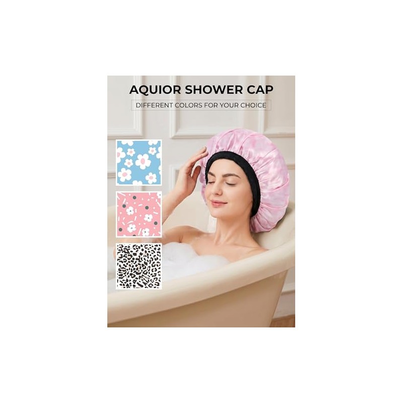 Aquior Gorro de ducha, gorro de baño extra grande de