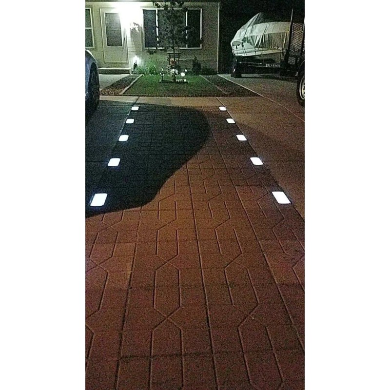 ShopTJB 3-Color Dimmable Solar Landscape 4"x8" Brick Paver Lights w/Remote