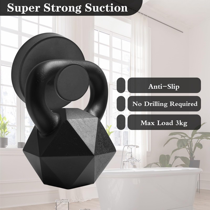 Luazvilkpsar Pack of 4 Suction Cup Hooks, Suction Hooks, Extra