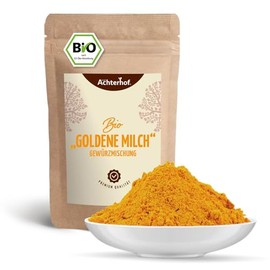 vom-Achterhof Goldene Milch Gewrzmischung Bio 250g | Grundzutaten fr eine Goldene Milch fertig gemischt | mit Kurkumapulver, Ingwerpulver und Ceylon Zimt | vom Achterhof