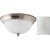 Canarm 2-Light Flush Mount, 13-Inch Brushed Nickel Finish with Alabaster