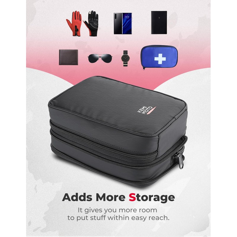 KEMIMOTO UTV Armrest Safe Console Storage Bag High-Density PU Durable