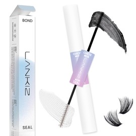 Lash Bond and Seal Cluster Lash Glue for Eyelash Clusters, Waterproof Eyelash Glue for Individual Lashes, Long Lasting 72H Super Hold Black Lash Adhesive for Beginners(10ML)