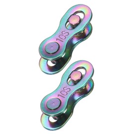 HARFINGTON 2pcs Bicycle Missing Link 10 Speed Reusable Steel Bicycle Chain Link Connector Quick Link Bicycle Chain Coupling for Mountain Bikes Road Bicycle Chain Replacement, Colorful