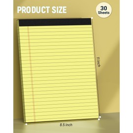 Legal Pads 8.5 x 11, 3 Pack Yellow Note Pads 8.5 x 11 Writing Pads Perforated Paper Tablets 8-1/2 x 11 Wide Ruled Legal Notepads Lined Pads of Paper Notepads Yellow Notebook 30 Sheets Per Notepad