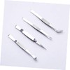 Baluue 4pcs Steel Tweezers Set Multifunctional Thickened Pointed Tweezers for