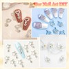24 Pcs Silver Nail Charms, Butterfly Bow Star Planet Crown
