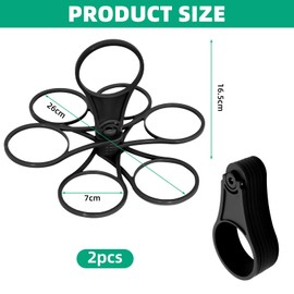 Pack of 2 Drink Holders with Handle - Drink Holder for 6 Cups, Festival Cup Holder, Foldable Drink Holder, Reusable for Festivals, Sports Events and Concerts (Black)