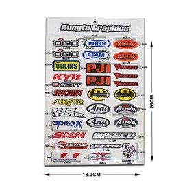 Kungfu Graphics Racing Sponsor Logo Micro Decal Sheet, White