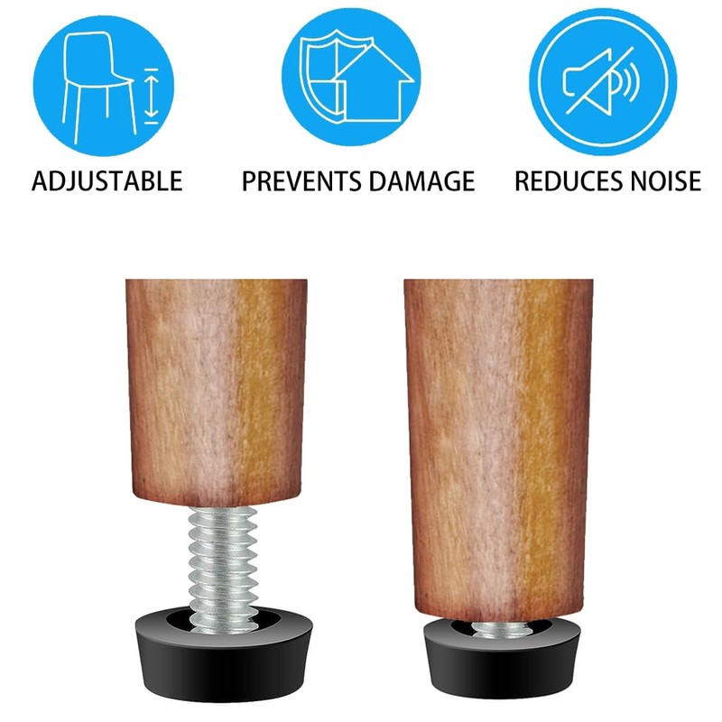 ALLWIN M6 Thread Furniture Feet Levelers - 20 Pack Adjustable