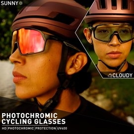 KAPVOE Photochromatic Self-Tone Cycling Glasses for Men Women Clear Sports Sunglasses TR90 Frame Road Bike Glasses Cycling MTB Cycling Glasses UV400 Protection Sports Glasses for Running Driving