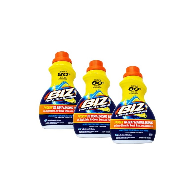Biz Stain and Odor Eliminator, Color Safe Formula, 50 fl