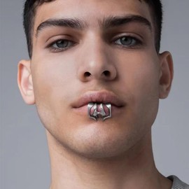 JWJP&CCYIQI Future Design Wrap Lip Cuff Copper Non-Piercing Punk Face Jewelry