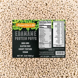 Smart for Life Soy Protein Puffs from Edamame - High Protein Zero Sugar Soy Protein Isolate Puffs - 20 Grams Protein Snacks - Non-GMO, Gluten-Free - 3 Pound Box - 53 Servings - Soy Puffs…