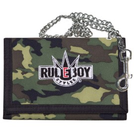 2Stoned Wallet Embroidered with Chain and Velcro Fastening Camo Gym Bag for Adults and Children, green, m