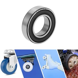 ACROPIX 6902VV Deep Groove Ball Bearing P6 15x28x7mm Lubricated Bearing Double Rubber Seal Black Silver Tone Scooter Skateboard Wheel