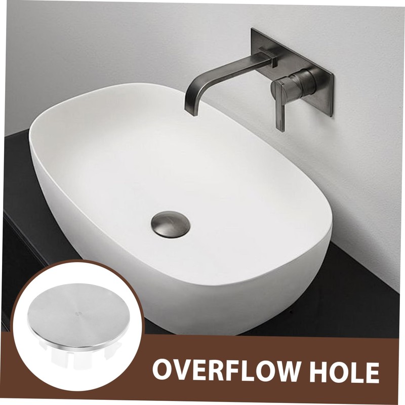 TEHAUX Stainless Steel Overflow Cover for Bathroom Sink Decorative Trim