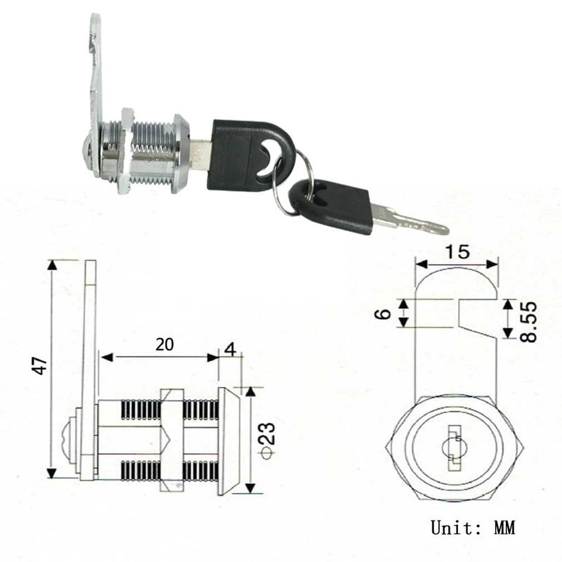 Smbbit 13/16 in(Keyed Different 20MM) Cylinder Cam Cylinder Lock Mailbox