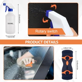 19Pcs Car Window Tint Kit,Vehicle Glass Protective Film Wrapping Installation Set,Window Tinting Tools with Vinyl Wrap Squeegees, Knife Blades, 500ML Spray Bottle for Car Film