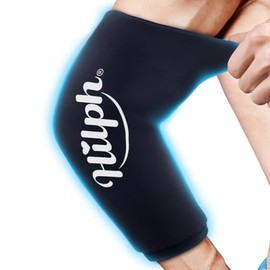 Hilph Hilph Elbow Ice Pack for Tendonitis, Wearable Cold Compression Sleeve for Tennis Elbow & Golfers Arm Ice Pack Wrap for Sport Injuries, Ice Gel Wrap for Knee Calf Elbow - M