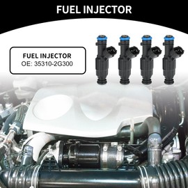 Partuto Fuel Injector No.353102G300 - Car Engine Fuel Injection Nozzle - for Kia Optima 2009-2010 2.4L Plastic Black - 4 Pcs