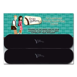 Prevent Strap Slips - The ORIGINAL Non Slip Shoulder Strap Grip Strips – Set of Large Black or Small Semi-Clear