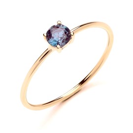 Old English Jewellers 9ct Yellow Gold Alexandrite Solitaire Ring size J K L M N O P Q R S June Birthstone (S)