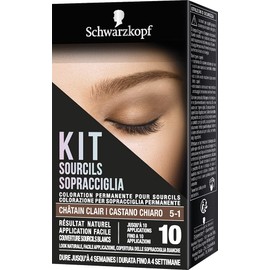 Schwarzkopf, Eyebrow Kit Permanent Eyebrow Dye for Eyebrows - Up to 10 Applications - Shade 5-1 Light Brown