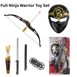 bestpricecenter Ninja Warrior Role Play Toy Set for Kids – Sword, Bow, Arrows, Mask, Shuriken