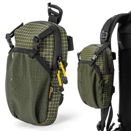 HIKEMAN Backpack Shoulder Strap Pouch - Smartphone Strap Pack,Waterproof Backpack Strap Pocket Attachment Bag for Hikers,Small Crossbody Bag Waist Pack for Sports Hiking Camping (Army Green)