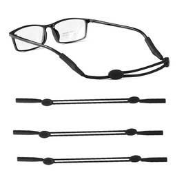 Junsika Glasses Strap Adjustable Eyeglass Strap for Men Women Sports Glasses Sunglasses Holder Strap 3 Packs