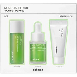 Celimax kit de inicio The Real Noni 3 piezas mini  Tnico Hidratante 30 ml, Ampolleta Calmante 10 ml y Crema Reparadora 10 ml  Cuidado facial vegano...