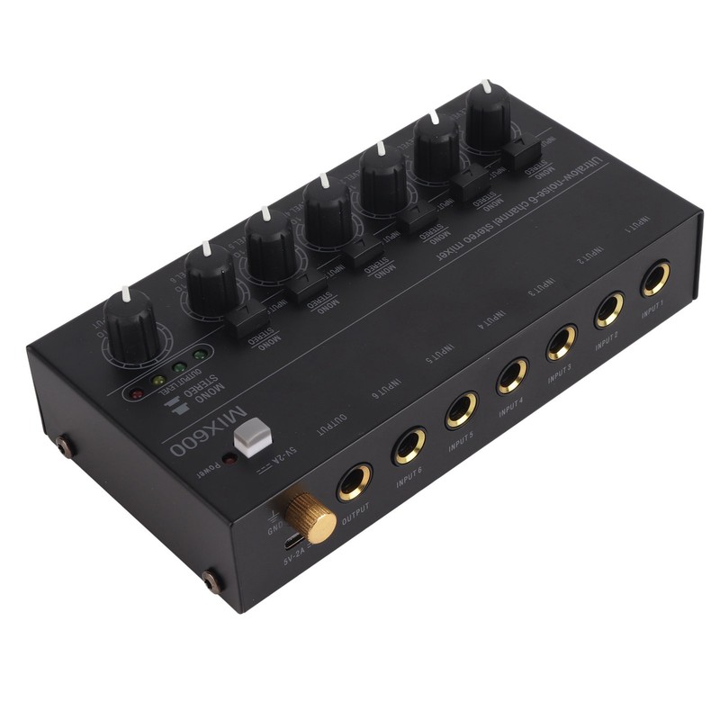 Sound Mixer Ultra Compact Metal Low Noise 6 Channel Stereo