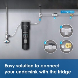 Waterdrop KITB 1/4" Water Line Connection Kit for WD-10/15/17UB Series, WD-G2/G3 RO System and iSpring, APEC, Express Water, Home Master Reverse Osmosis System, Connect it to Fridge/Ice Maker