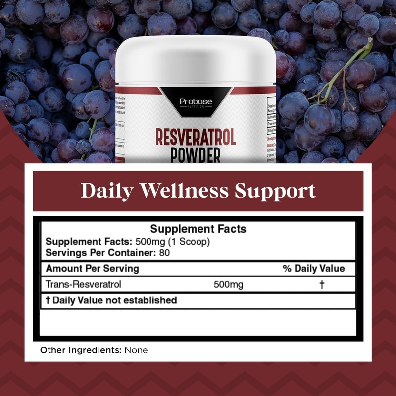 Trans Resveratrol Supplement, High Purity Resveratrol Powder for Age Support,