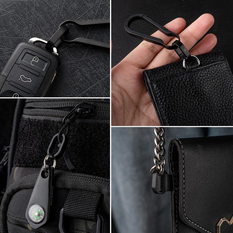 TIMULTI Titanium Keychain Keyring Carabiner Connecting Mini Hook Quick Release