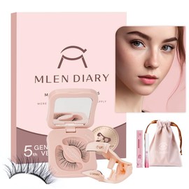 Magnetic Eyelashes with Applicator Kit Natural Reusable Soft Magnetic Lashes Without Eyeliner, Glue-free False Eyelashes Lightweight, Waterproof, Easy to Wear, No Makeup Remover Required(Natural Beauty, Black)