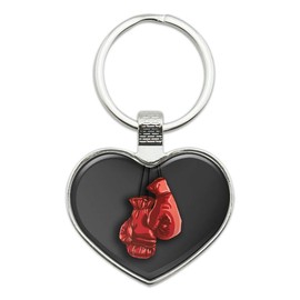Red Boxing Gloves Boxer Keychain Heart Love Metal Key Chain Ring